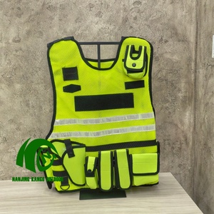 Gilet <span class=keywords><strong>de</strong></span> sécurité réfléchissant haute visibilité avec logo personnalisé en maille polyester fluorescente pour agents <span class=keywords><strong>de</strong></span> sécurité tactiques en extérieur - Product Image 2