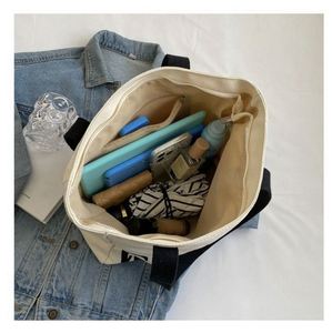 Sac fourre-tout en toile pour femme avec impression sérigraphique, nouvelle texture, décontracté, classique, à bandoulière, avec fermeture éclair, pour le shopping, les voyages et les cadeaux - Product Image 2