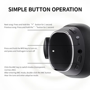 Auriculares Inalámbricos BT6.0 Híbridos con Cancelación de Ruido Activa (ANC), 50H, Audio Espacial 360, Plegables, HiFi Bass, para Juegos, con Micrófono - Product Image 5