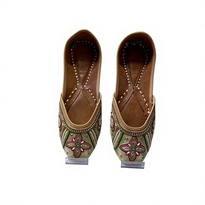 BS INTERNATIONAL Hot Selling Ladies Rajasthani Indian Walking Traditional Design Fashionable Custom Embroidery Flat Heel <b>Shoes</b> - Product Image 3