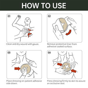 Medische Kwaliteit Noodtrauma <span class=keywords><strong>Hydrogel</strong></span> Dressing 4 Kanalen Ventilatieopeningen Borstafdichting - Product Image 6