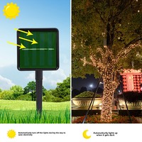 Guirlandes solaires LED IP65 étanches pour extérieur, jardin, Noël, fêtes, éclairage décoratif, vente en gros