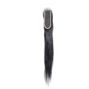 100% sans produits chimiques indien vierge cuticule aligné Temple Extensions de cheveux HD fermeture droite couleur noire lâche Style profond - Product Image 1