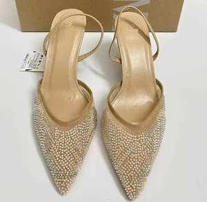 Sandalias de Tacón Alto con Pedrería y Bordado de Cristal para Mujer, Diseño de Punta en Pico y Boca Poco Profunda, Novedad de Verano - Product Image 5