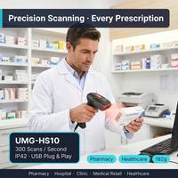 Lecteur de codes-barres 1D UMG-HS10 300 Scans/Sec USB Plug and Play pour caisse de pharmacie et commerce de détail