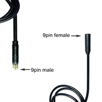 Câble d'extension de moteur étanche 9pin pièces de conversion de vélo électrique 90cm connecteur mâle à connecteur femelle fil de moteur de moyeu