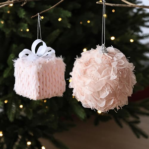 Boules de Noël en mousse à paillettes et strass, incassables, scintillantes, à suspendre, ornements de Noël roses - Product Image 1