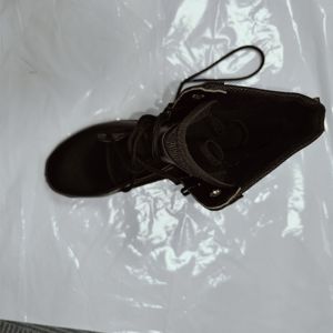 DF1103 -2 Botas de entrenamiento para guardias de seguridad, nueva versión, microfibra negra, sin logo, venta al por mayor. - Product Image 5