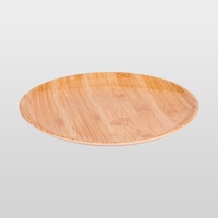 Assiette de service ronde légère et écologique, personnalisable, en bambou recyclable, motif tressé, design imitation, incassable
