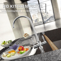 Robinet de cuisine portable en acier inoxydable écologique à débit unique, purificateur d'eau manuel à col long avec filtre RO pour usage domestique, 2-en-1, garantie 1 an