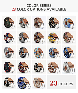 110Cm Chiều Dài Bạc Kim Loại Khóa Người Đàn Ông Dệt Kim Màu Đen Vải Thể Thao Đàn Hồi Vành Đai - Product Image 5