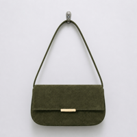Sac à bandoulière en daim olive avec fermeture magnétique en métal, élégant, chic, pour femme, sac à main de luxe, fabrication sur mesure OEM