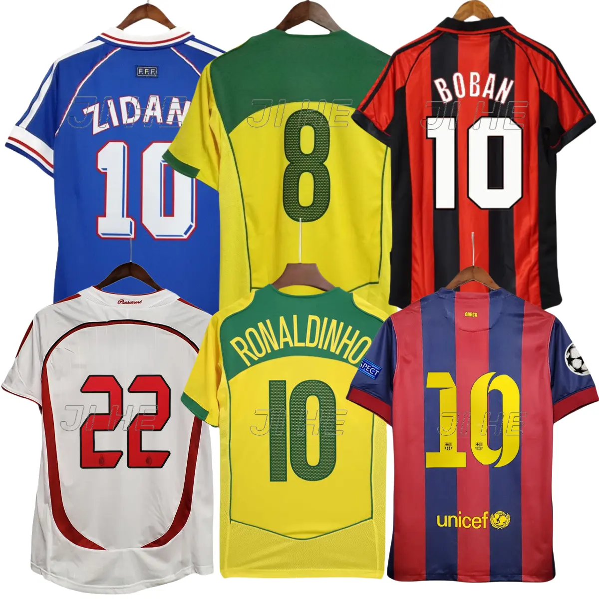 Camiseta de fútbol retro clásica de secado rápido transpirable de calidad de Tailandia de Grado Superior camisetas de fútbol vintage ZIDANE camiseta de fútbol