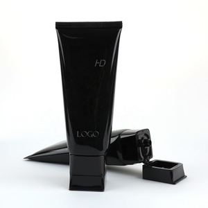 Wholesale Custom Special Size Soft Plastic Body Scrub Black Tube Quality Empty Logo Printed Logo with Flip Cap for Skin Care - Product Image 5