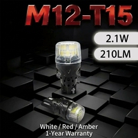 Ampoule LED M12 2.1W 60V T15 W16W 921 IP68 Blanc Jaune 16 puces SMD 2835 Canbus pour feux de recul et de coffre de voiture et camion – Vente en gros