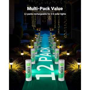 EBL 1300mAh NIMH Pre-Charged 1.2V AA <b>Solar</b> Garden <b>Lights</b> 1200x Times Rechargeable Outdoor <b>Solar</b> Batteries - Product Image 6