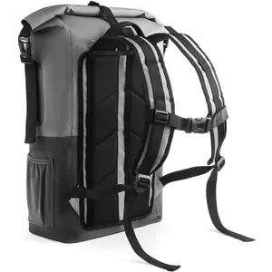 लंबी पैदल यात्रा कैम्पिंग के लिए 25L वाटरप्रूफ पीवीसी ड्राईबैग बैकपैक रोल टॉप बैग बैकपैक ड्राई बैग