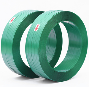 Rouleau de sangle en polyester <span class=keywords><strong>PET</strong></span> écologique durable manuel de 0,63 po x 0,03 po, 1000' de bande de cerclage pour l'emballage - Product Image 1