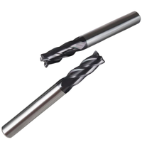 Fraise carrée à 4 dents en carbure de tungstène massif, revêtement TiAlN, pour usinage CNC de l'acier au carbone et de l'acier inoxydable