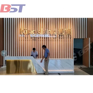 Tùy chỉnh hiện đại đơn giản văn phòng tiếp tân thiết kế bàn <span class=keywords><strong>LED</strong></span> tiếp tân truy cập Beauty Salon quầy lễ tân - Product Image 6