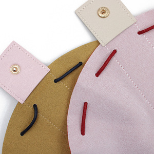 Foldable Custom logo Leather Drawcord <b>Mini</b> Gift Bag to <b>Chocolate</b> - Product Image 6