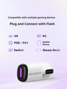 Anker Soundcore <span class=keywords><strong>VR</strong></span> P10 <span class=keywords><strong>Casque</strong></span> de jeu sans fil à double mode 30ms à latence ultra faible Connecteur flash intra-auriculaire 2.4G pour <span class=keywords><strong>Bluetooth</strong></span> - Product Image 4