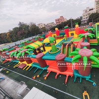 Vente directe d'usine Funcity équipement de location extérieur commercial grand terrain de jeu gonflable en PVC grand parc heureux