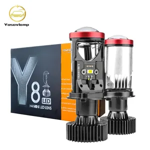 Yosovlamp חדש מקרן אור אוזניות עדשת y8 המכונית הוביל פנסים h4 כפול קרן מיני אורות 40w אופנוע קטן עיניים דג