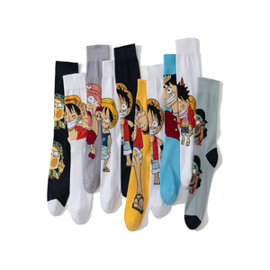 Chaussettes mi-mollet colorées à motifs originaux, style streetwear tendance, chaussettes en coton peigné pour hommes, chaussettes mi-mollet 2025 - Product Image 2