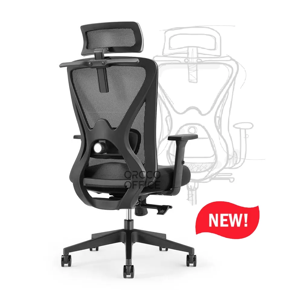 Nuova sedia da ufficio ergonomica per ufficio da disegno in rete girevole con schienale alto multifunzione commerciale direzionale
