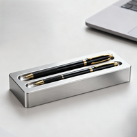 Porte-stylo en métal de haute qualité, taille personnalisée, fournitures de bureau, support de stylo, porte-cartes de visite, texture métallique, qualité haut de gamme, CNC