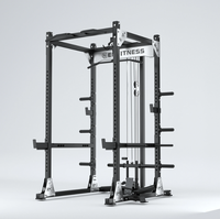 Cage de musculation X9 améliorée, cadre en acier renforcé haute résistance, rack de musculation avec rangement pour plaques de poids
