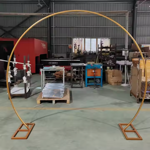 आउटडोर समुद्र तट घटनाओं के लिए आधुनिक घुमावदार एल्यूमीनियम अर्ध चक्र विवाह आर्क - Product Image 6