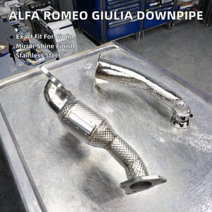Tubo de escape de acero inoxidable para Alfa Romeo Giulia 2.0T, pulido a espejo, con escudo térmico, sistema de escape automático, producto RTS - Product Image 2