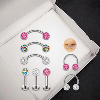 ASTM F136 titane Piercing Xinfocus boule de cristal anneau de sourcil Labret Piercing fer à cheval anneau de nez CBR pour femmes hommes