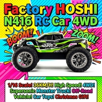 HOSHI N416 1/16 4WD Voiture RC haute vitesse 4x4 36km/h, Monster Truck tout-terrain RTR prêt à rouler, batterie rechargeable, expert, portée 200M