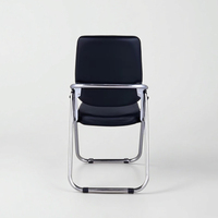 Chaise pliante ergonomique en cuir PU pour bureau, formation, réunion d'employés et usage professionnel