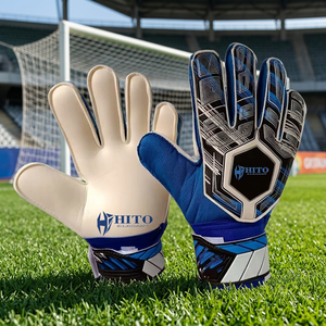 Gants de gardien de but de football personnalisés noirs et verts avec latex allemand de 4 mm, coupe négative, embossage en latex allemand - Product Image 6