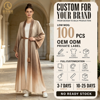 Öffnen Sie Abaya Kleid Neueste Design Dubai Muslim mit einem frei passenden Schal