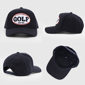 Cappello da Golf Performance con Visiera Curva, Design Nero Impermeabile, 5 Pannelli, Cappellino da Baseball Personalizzato con Ricamo per Uomo - Product Image 2