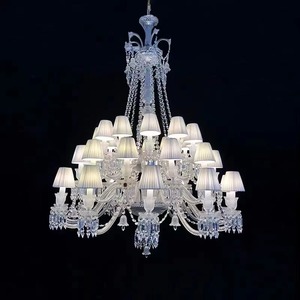 Candelabro de cristal de vela K9 de lujo europeo de alta calidad con pantalla, decoración de Hotel, candelabro de sala de estar - Product Image 3