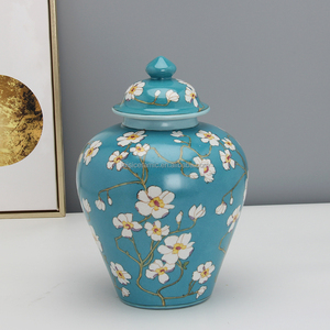 Théière en céramique chinoise J183/J182 avec peinture de lotus, en porcelaine verte de style Temple, pour la maison, également utilisable comme vase à gingembre - Product Image 4