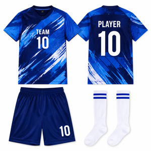 Club Custom Volwassen Heren Voetbaltenue Geprint Voetbalshirt & Shorts Set 100% Polyester Ademend Snel Droog Zomer Wedstrijd Kleding - Product Image 2