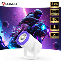 Mini projecteur intelligent Android 14, 200 lumens ANSI, WiFi6, 5.2, rapport de projection 0.9:1, écran 35-235 pouces, projecteur vidéo domestique