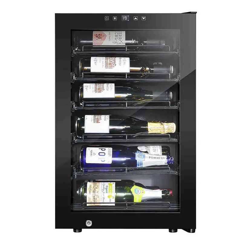 Vinopro72Lミニ電気ワイン冷蔵庫22ボトルガラス家庭用冷却ユニット自立型ワイン冷蔵庫クーラー