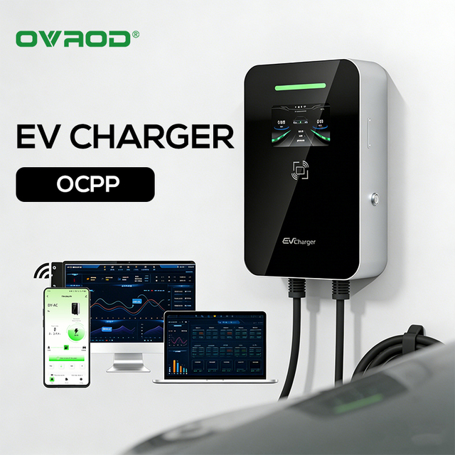 Ovrod Factory Evse Ac 7kw 11kw 22kw 16a 32a Type2 Single 3 Phase Level2 Fast Electric Car Charging Station Wall Ocpp Ev Charger