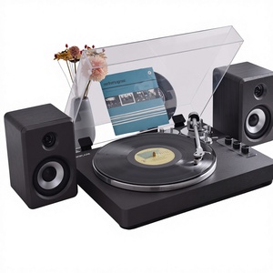 Vente directe, nouveau design, systèmes Hi-Fi, <span class=keywords><strong>tourne</strong></span>-disques vinyle manuel fait à la main, lecteur de disques vinyles et Bluetooth entrée/sortie et haut-parleurs externes - Product Image 2