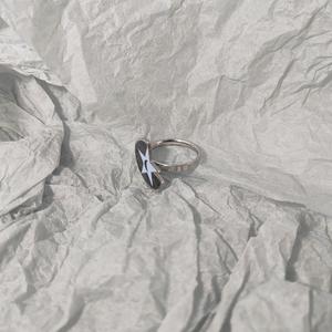 Luna Pentáculo dos tonos negro y azul esmalte Unisex anillo <span class=keywords><strong>de</strong></span> acero inoxidable moda Bijoux - Product Image 3