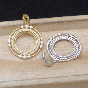 Base para Colgante de Plata S925 con Diseño de Girasol y Madreperla, Accesorios para Joyería de Perlas, Base Vacía para Colgante de 15.5-15.7mm - Product Image 2