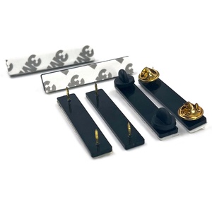 Base de broche autoadhesiva de goma con cierre de plástico negro y pasador de latón, tipo mariposa, para sujetar uñas - Product Image 2